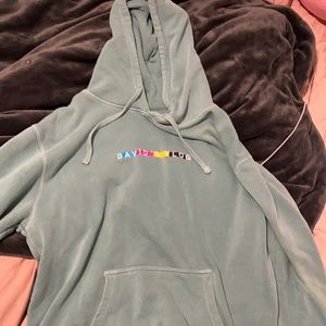 Size large David Dobrik Vlog square teal hoodie